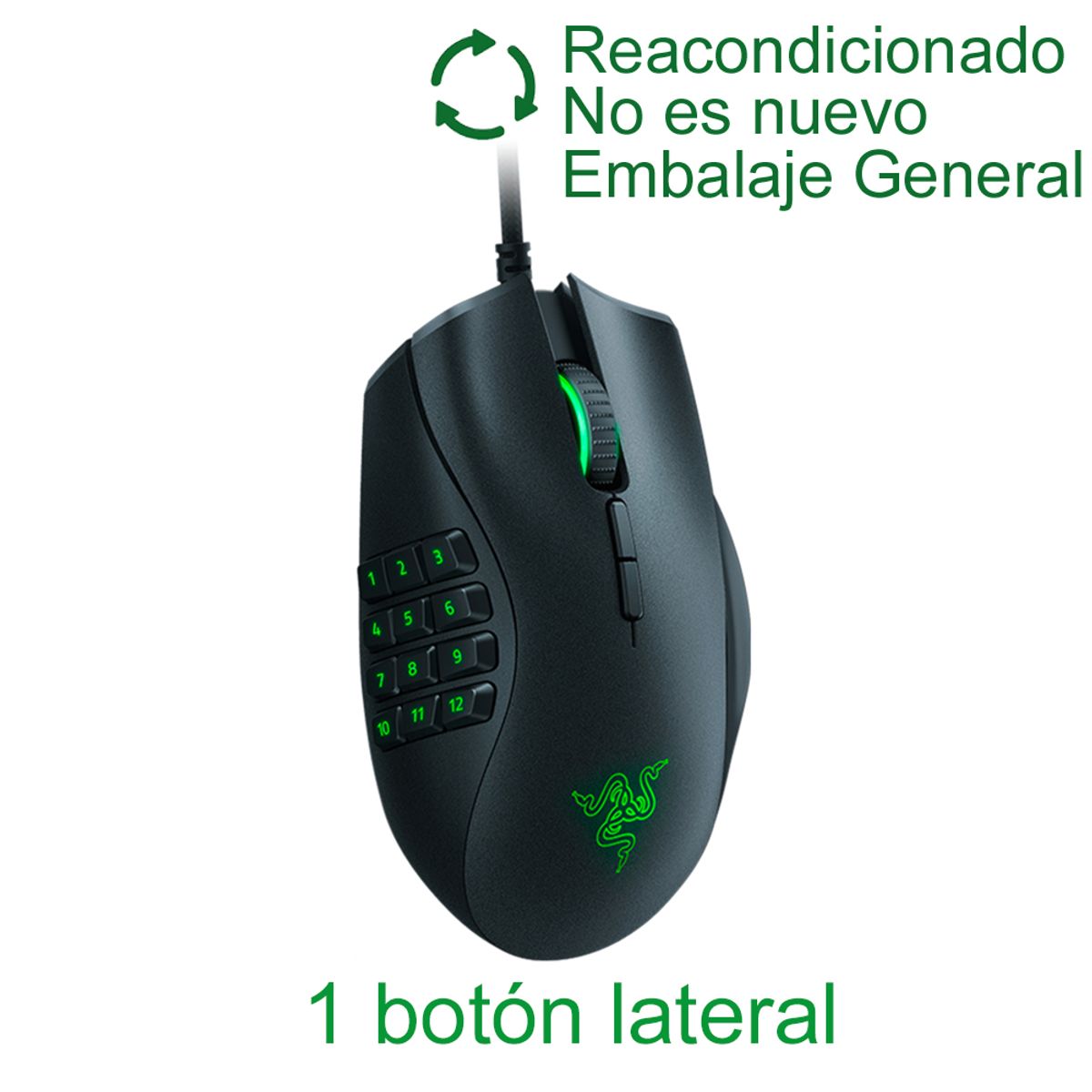 RAZER - Razer Gamer Mouse Naga Trinity 12botón Reacondicionado SemiNuevo-Negro