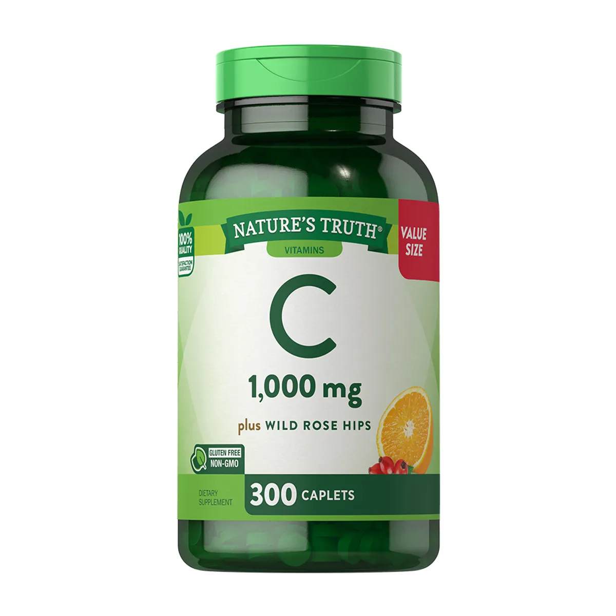 NATURE'S TRUTH - Vitamina C 1000mg & Wild Rose Hips 300 Comp. Nature's Truth