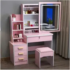 YOMYM - Mueble De Tocador Con Taburete 80×130×36cm