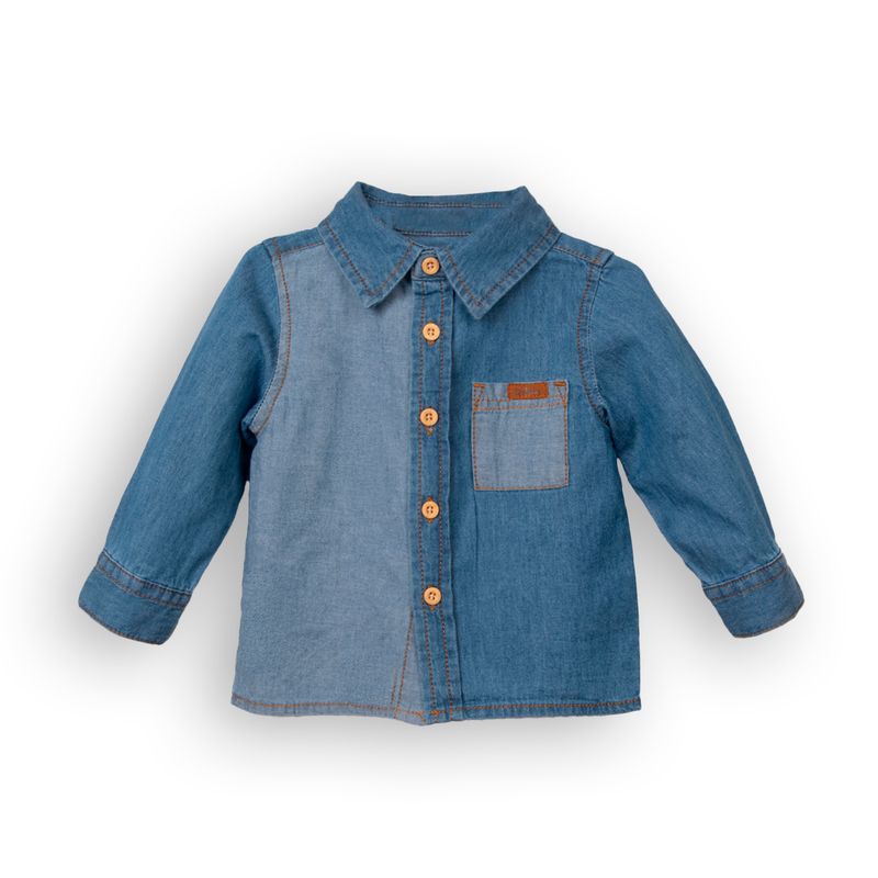 PILLIN - Camisa Denim Pillin PVC705-25DEN3M - Azul