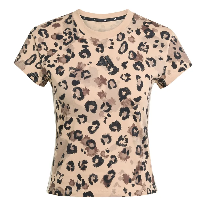 ADIDAS - Polera con las 3 Tiras en Estampado Animal Print