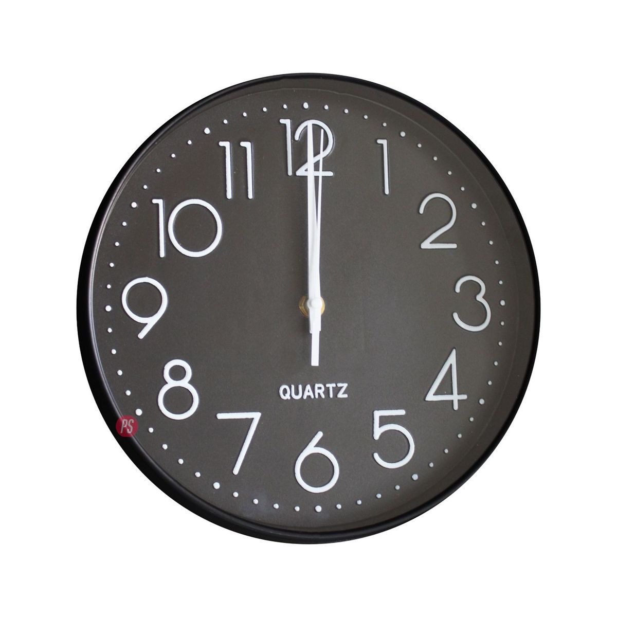 PUNTO STORE - Reloj de Pared 25cm Negro Clásico Números Blancos - PS