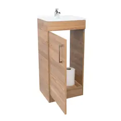 TUHOME - Mueble Vanitorio Madrid 1 Puerta Miel Con Lavamanos