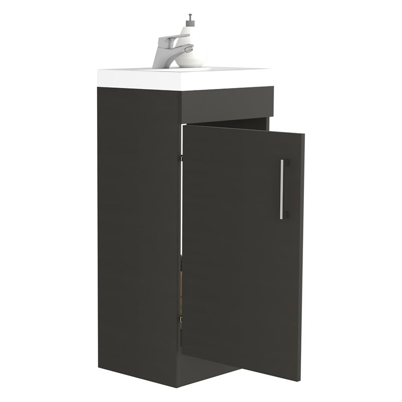 TUHOME - Mueble Vanitorio Madrid 1 Puerta Wengue Con Lavamanos