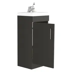 TUHOME - Mueble Vanitorio Madrid 1 Puerta Wengue Con Lavamanos