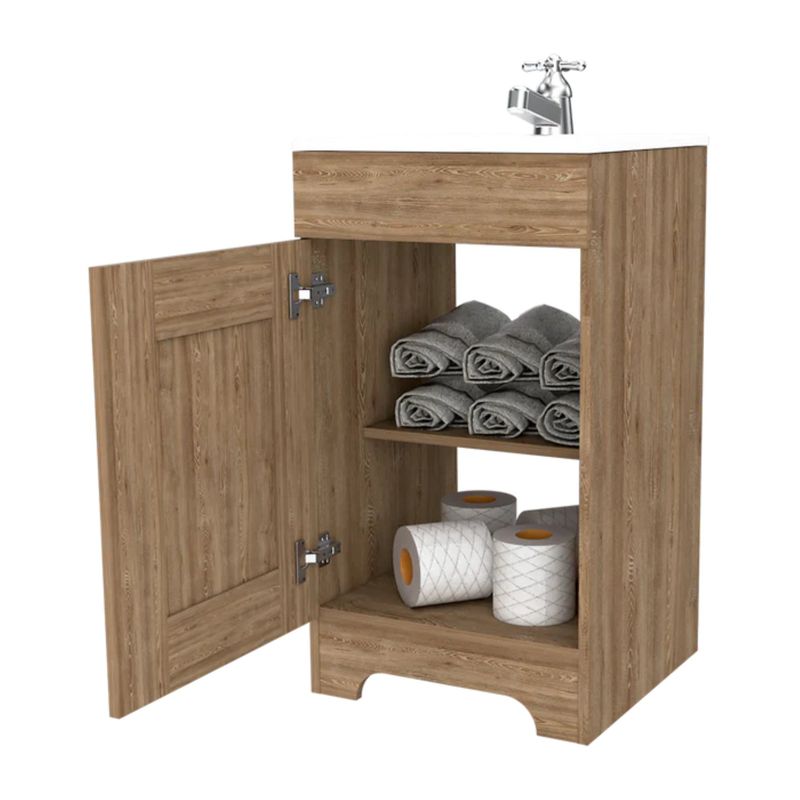TUHOME - Mueble De Baño Con Lavamanos Barcelona 1 Puerta Miel