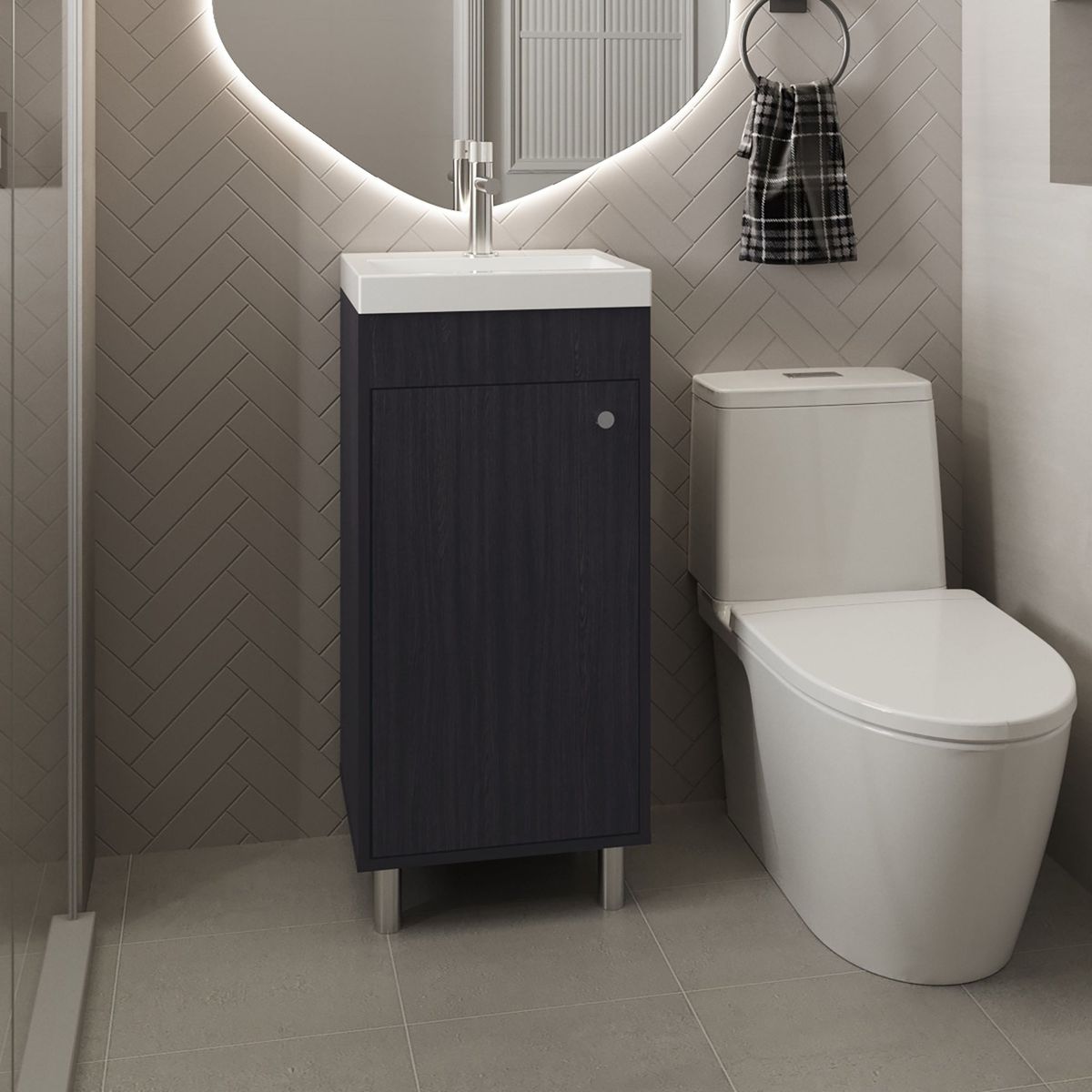 TUHOME - Vanitorio Rivera 1 Puerta 84x32x402 Cm Wengue