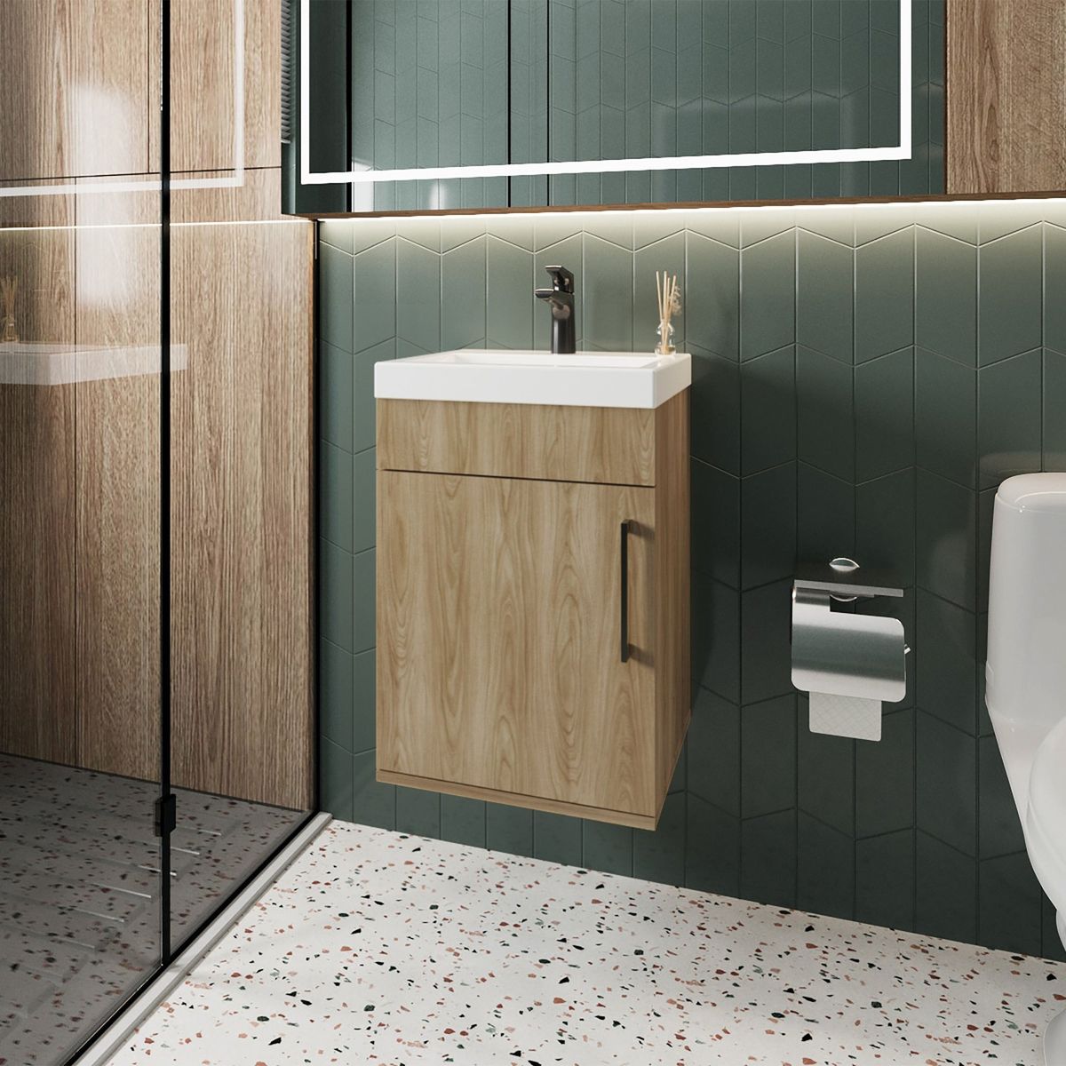 Vanitorio Flotante Oxford 1 Puerta Fresno, marca TUHOME - Foto Principal