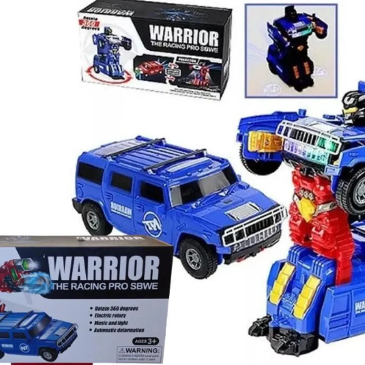 GENERICO - Auto Robot Transformable Con Luz y Sonido