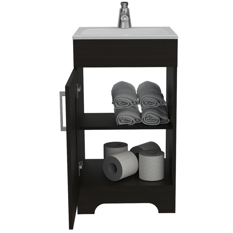 TUHOME - Mueble De Baño Con Lavamanos Barcelona 1 Puerta Wengue