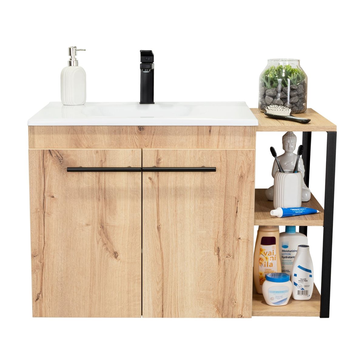 TUHOME - Mueble De Baño Flotante Con Lavamanos 2 Puertas  Duna