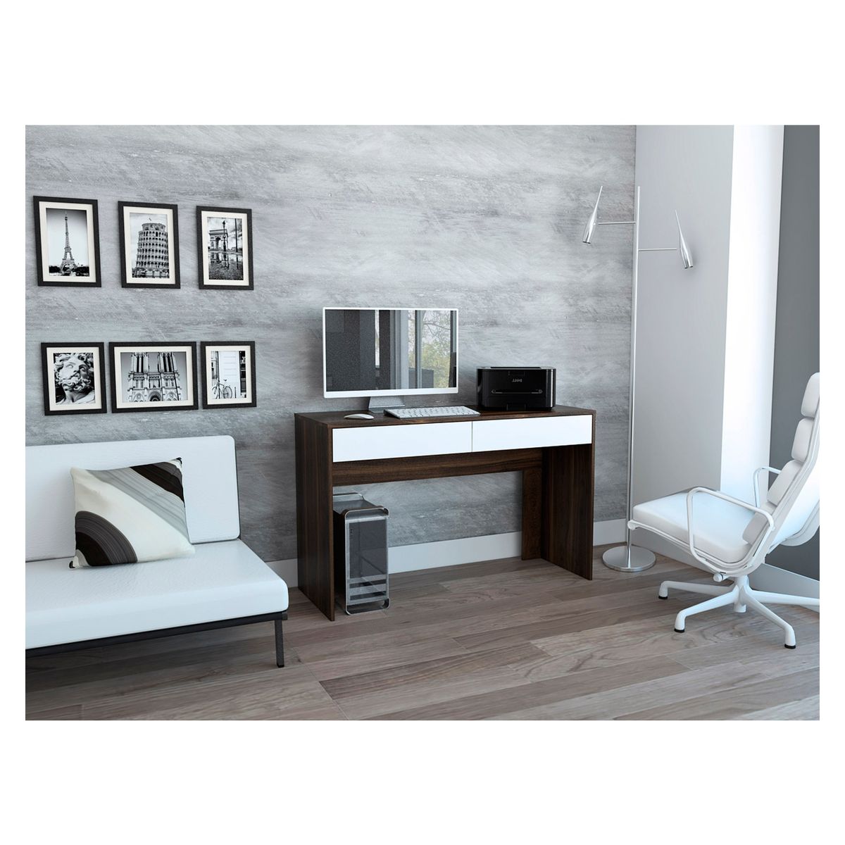 TUHOME - Escritorio Acre - Habano / Blanco Tuhome