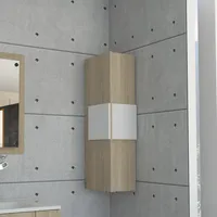 Mueble Organizador De Baño Vanguard Rovere Y Blanco