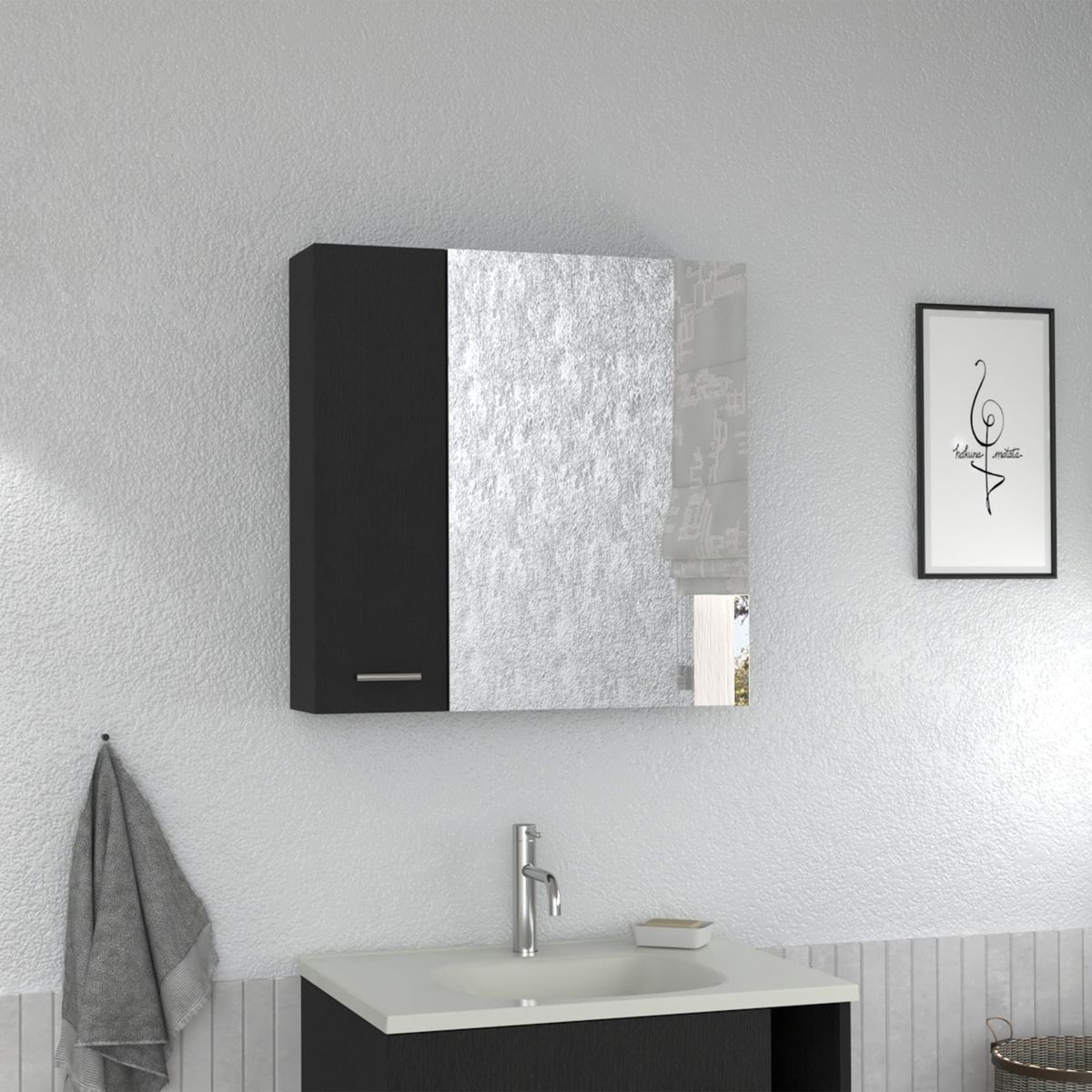 TUHOME - Botiquin 2 Puertas Barcelona 60x60x149 Cm Wengue