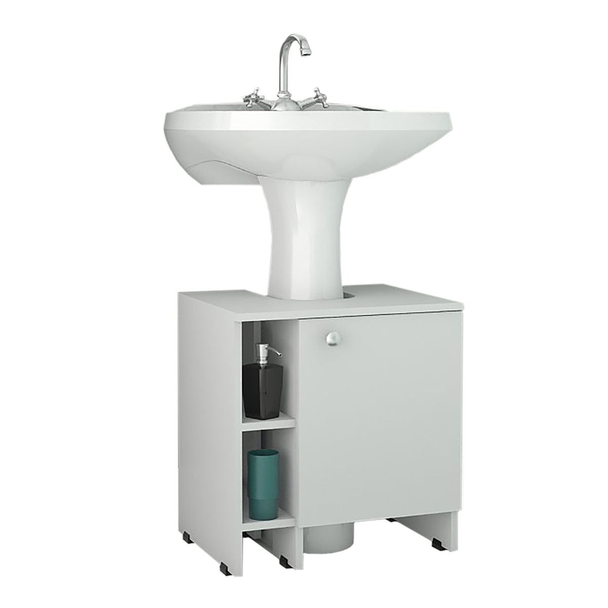 TUHOME - Mueble Para Lavamanos Bath 1 Puerta 509x47x374 Cm Blanco