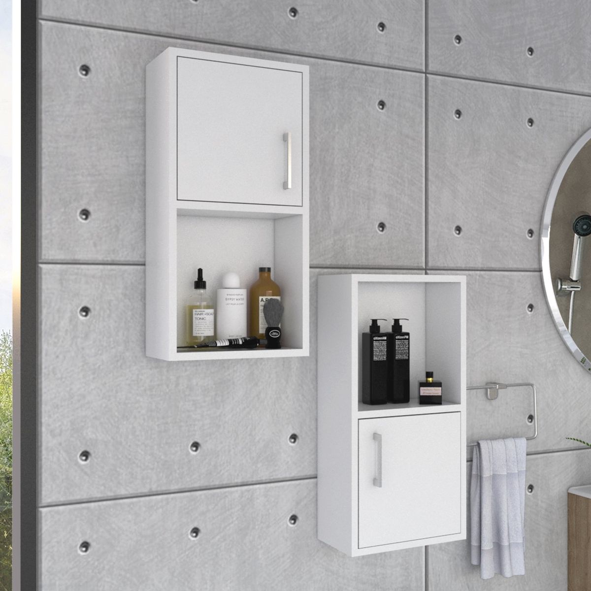 TUHOME - Set x2 Muebles Auxiliares Bath 601x30x16 Cm Blanco