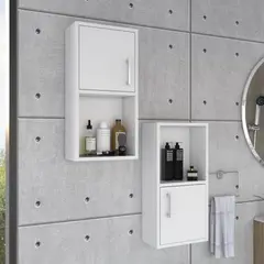TUHOME - Set x2 Muebles Auxiliares Bath 601x30x16 Cm Blanco