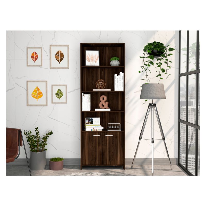 TUHOME - Biblioteca Lisa con Puertas Habano Tuhome