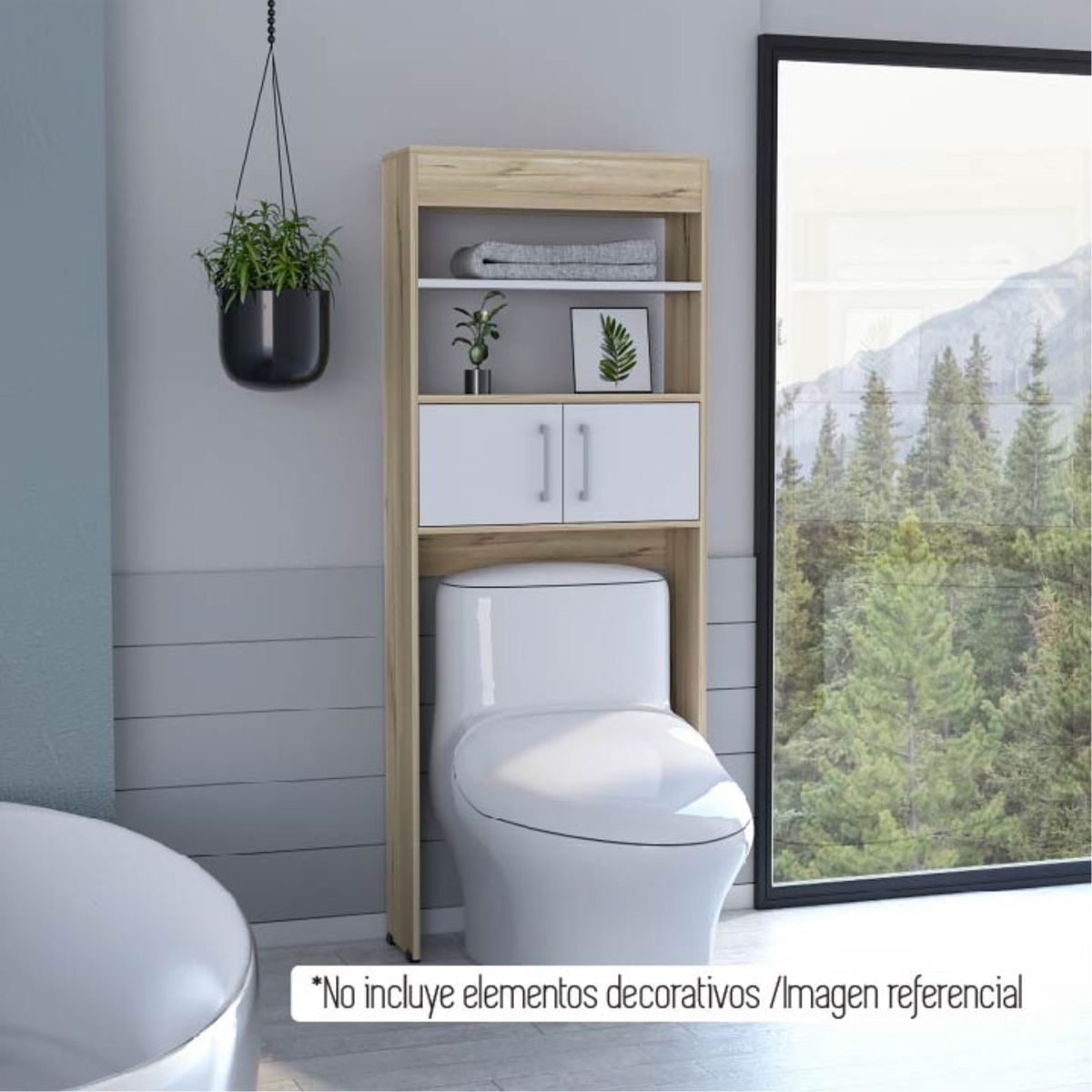 TUHOME - Estante Wc Madrid 2 Puertas 160x624x203 Cm Duna Y Blanco