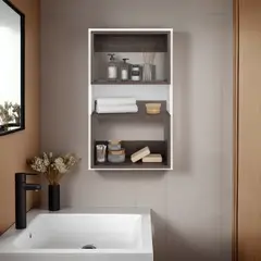 TUHOME - Mueble Auxilar Muro Baño Eco Blanco Y Milan
