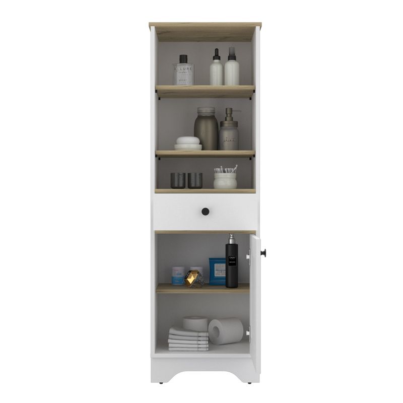 TUHOME - Estante Organizador De Baño 1 Puerta 1 Cajon Blanco