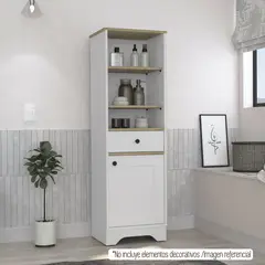 TUHOME - Estante Organizador De Baño 1 Puerta 1 Cajon Blanco