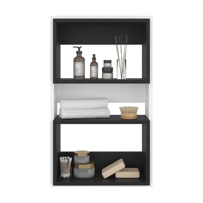 TUHOME - Mueble Auxilar Muro Baño Eco Blanco Y Wengue