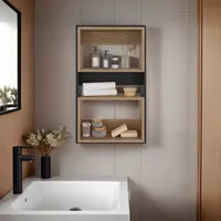 Mueble Auxilar Muro Baño Eco Wengue Y Fresno