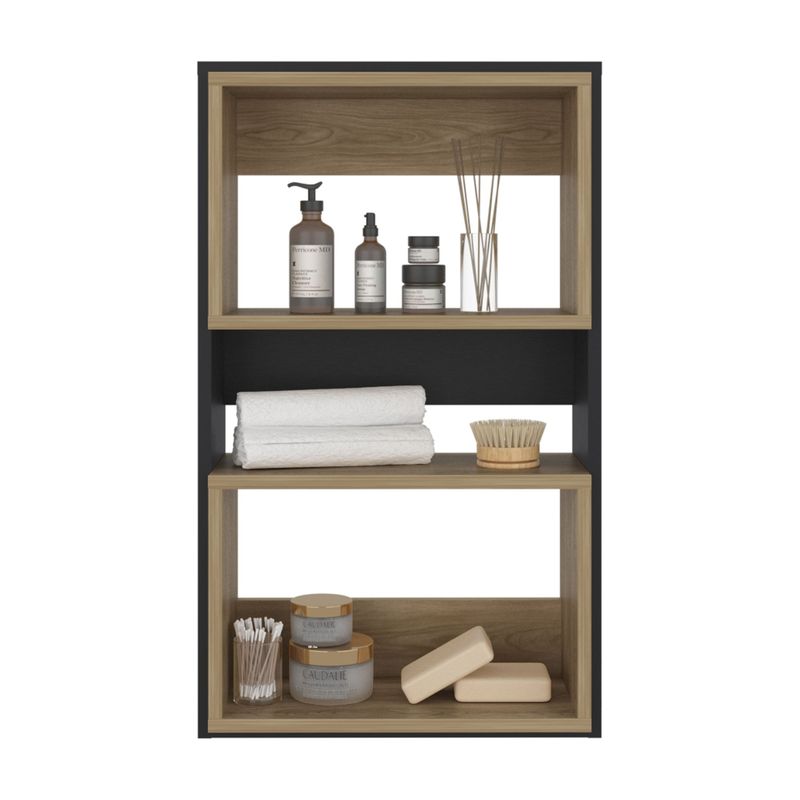 TUHOME - Mueble Auxilar Muro Baño Eco Wengue Y Fresno