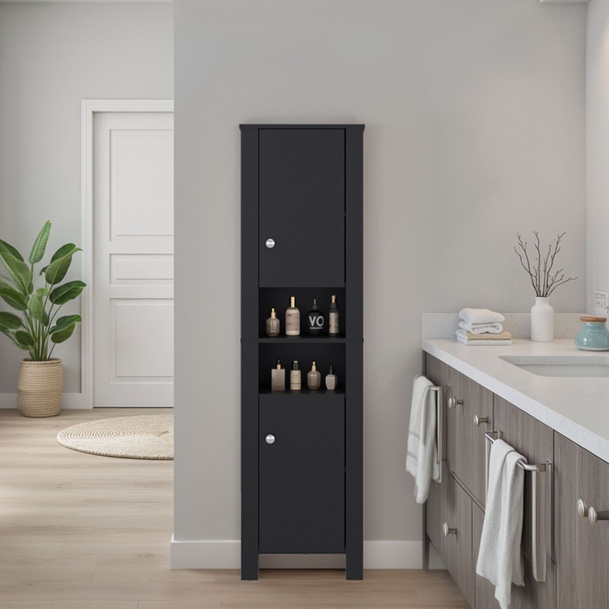 TUHOME - Estante Organizador Baño Vanessa 2 Puertas Wengue