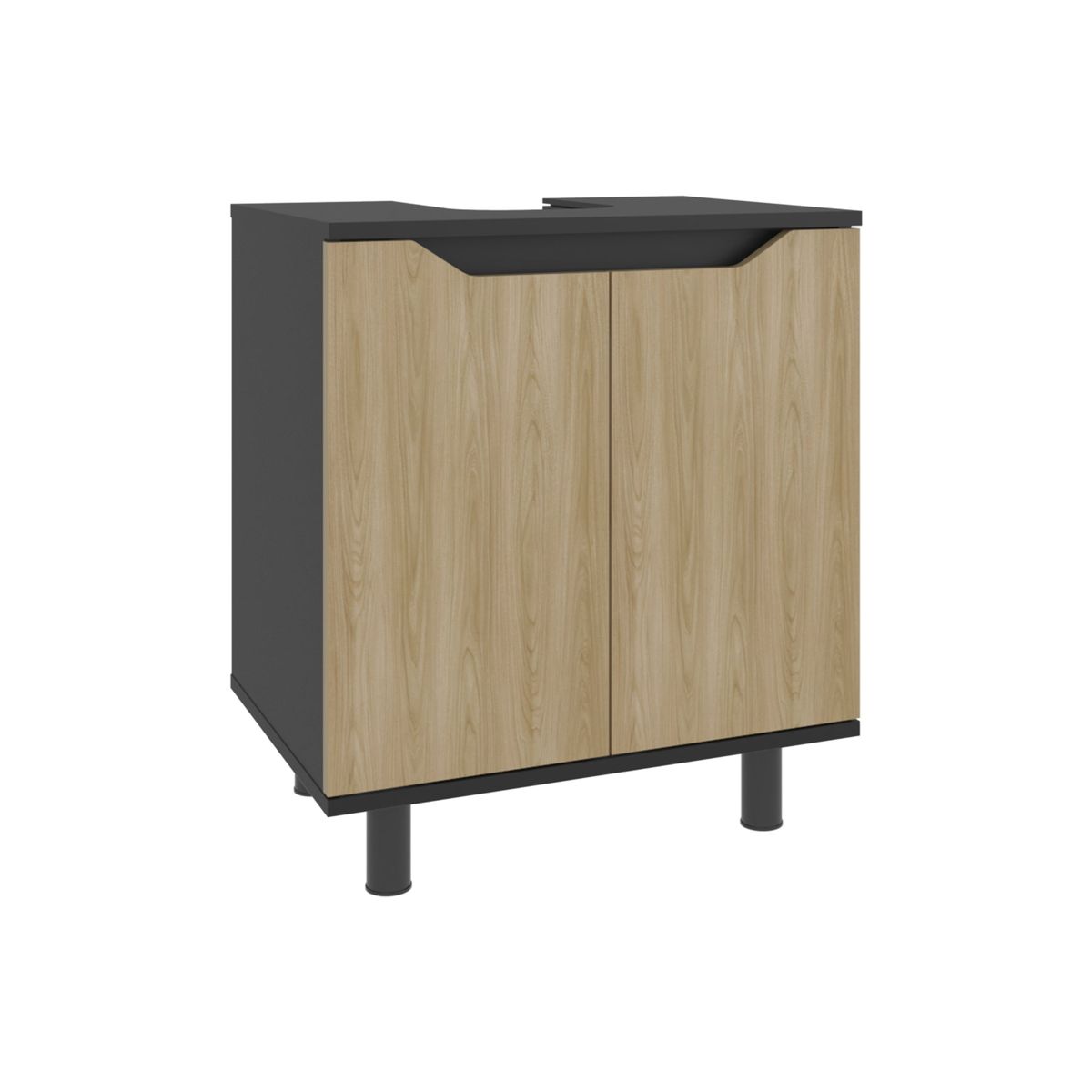 TUHOME - Mueble Para Lavamanos Marlo 2 Puertas Wengue Y Fresno