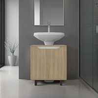 Mueble Para Lavamanos Marlo 2 Puertas Fresno Y Blanco