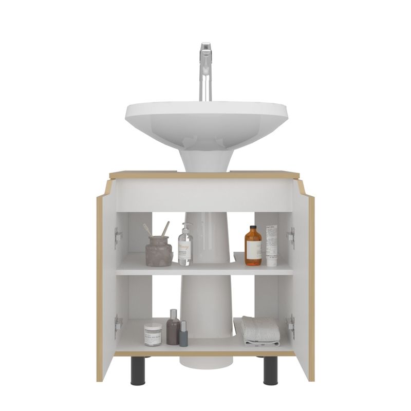 TUHOME - Mueble Para Lavamanos Marlo 2 Puertas Fresno Y Blanco