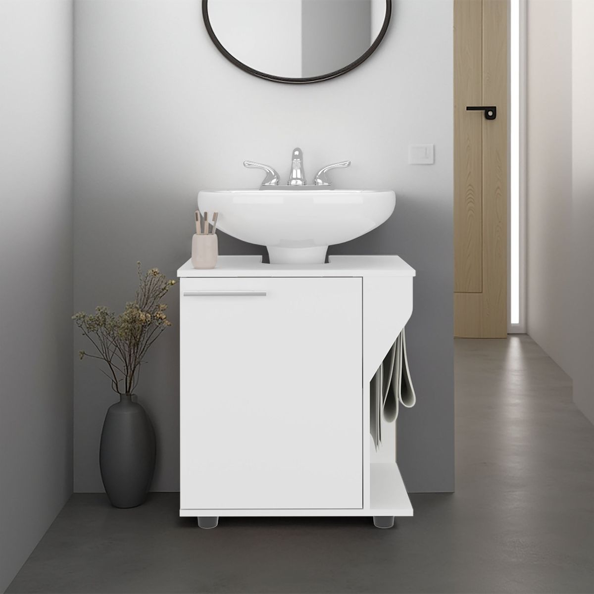 TUHOME - Mueble Para Lavamanos Phillips 1 Puerta Blanco
