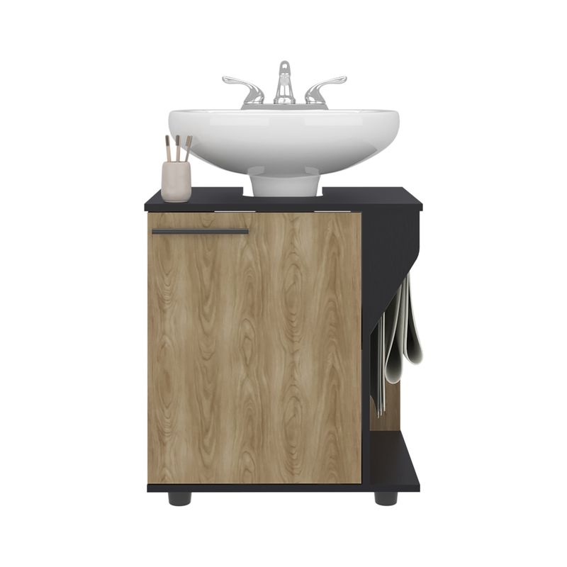 TUHOME - Mueble Para Lavamanos Phillips 1 Puerta Wengue Y Fresno