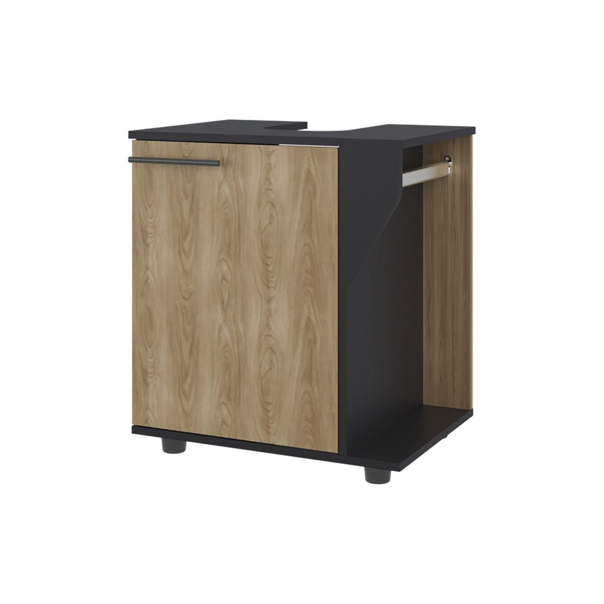 TUHOME - Mueble Para Lavamanos Phillips 1 Puerta Wengue Y Fresno