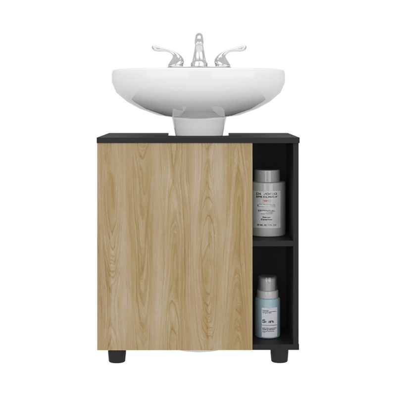 TUHOME - Mueble Para Lavamanos Pascuale 1 Puerta Wengue Y Fresno