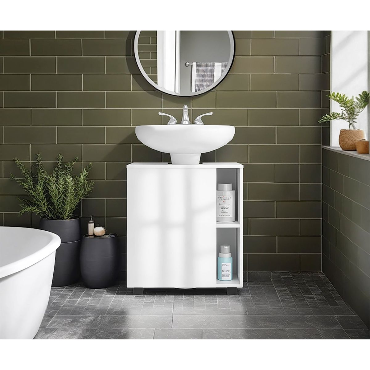 TUHOME - Mueble Para Lavamanos Pascuale 1 Puerta Blanco