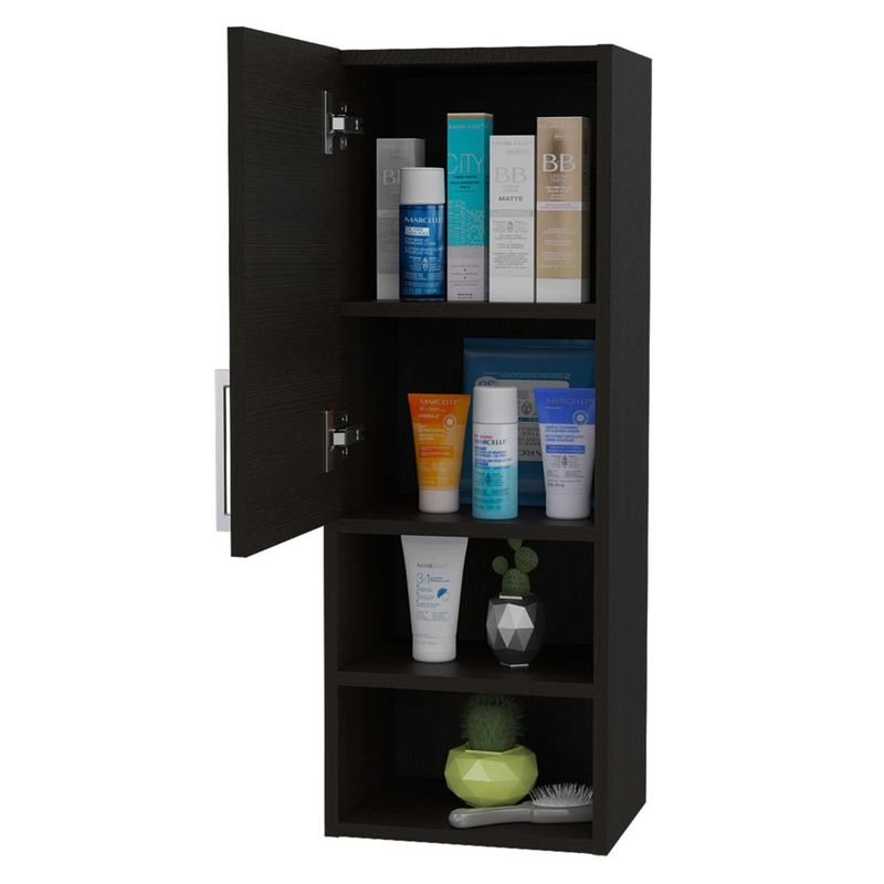 TUHOME - Mueble Auxiliar Baño Muro Barcelona 1 Puerta Wengue
