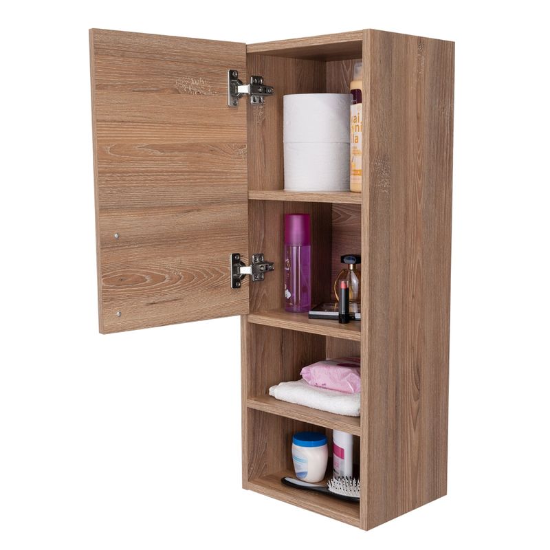 TUHOME - Mueble Auxiliar Baño Muro Barcelona 1 Puerta Miel