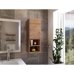 TUHOME - Mueble Auxiliar Baño 1 Puerta - Café claro 81.5x30x25.5 cm