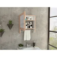 Botiquin 1 Puerta Con Espejo Y Colgador Bath Rovere Y Blanco