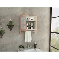 TUHOME - Botiquin 1 Puerta Con Espejo Y Colgador Bath Rovere Y Blanco