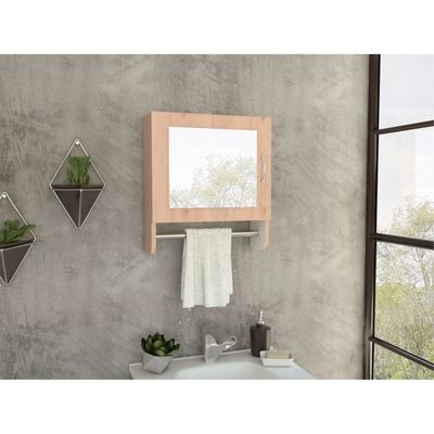 Imagen 2 del producto Botiquin 1 Puerta Con Espejo Y Colgador Bath Rovere Y Blanco
