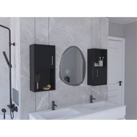 Mueble Auxiliar Con 1 Puerta X2 Unidades - Negro 60.1x30x16 cm