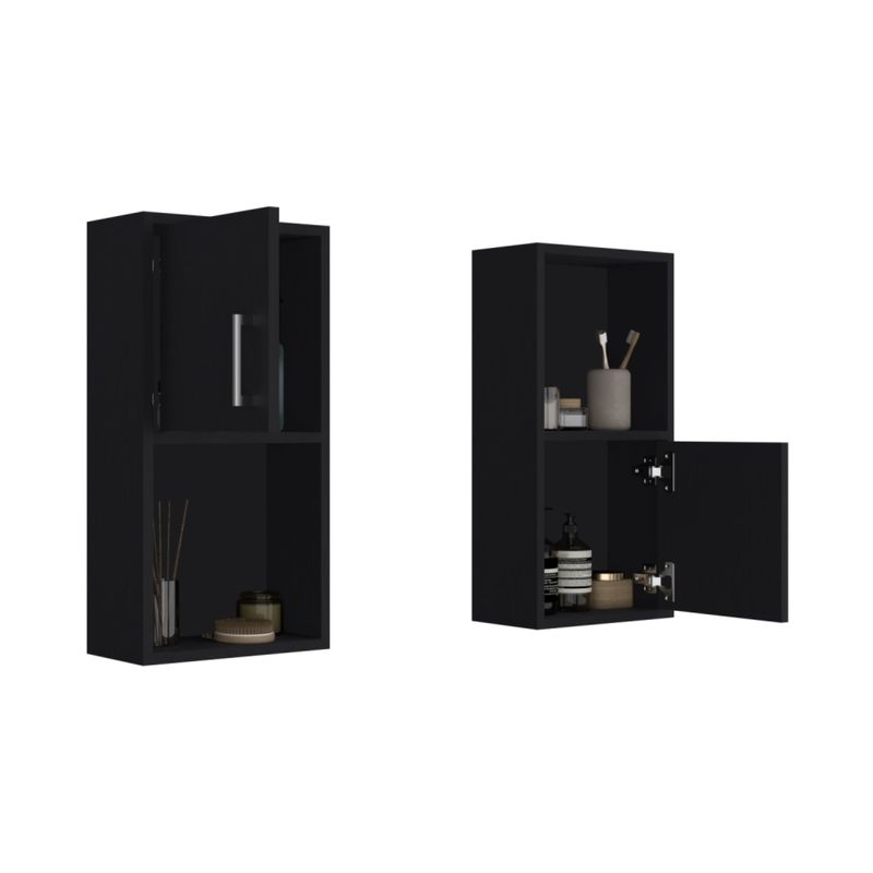 TUHOME - Set x2 Muebles Auxiliares De Baño 601x30x16 Cm Wengue