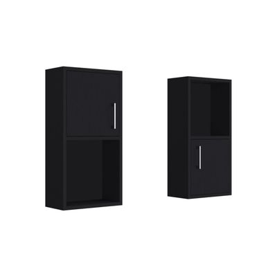 Imagen 2 del producto Mueble Auxiliar Con 1 Puerta X2 Unidades - Negro 60.1x30x16 cm
