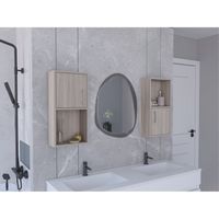 Mueble Auxiliar Con 1 Puerta X2 Unidades - Café claro 60.1x30x16 cm