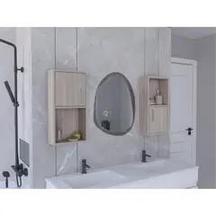 TUHOME - Set x2 Muebles Auxiliares De Baño 601x30x16 Cm Bardolino