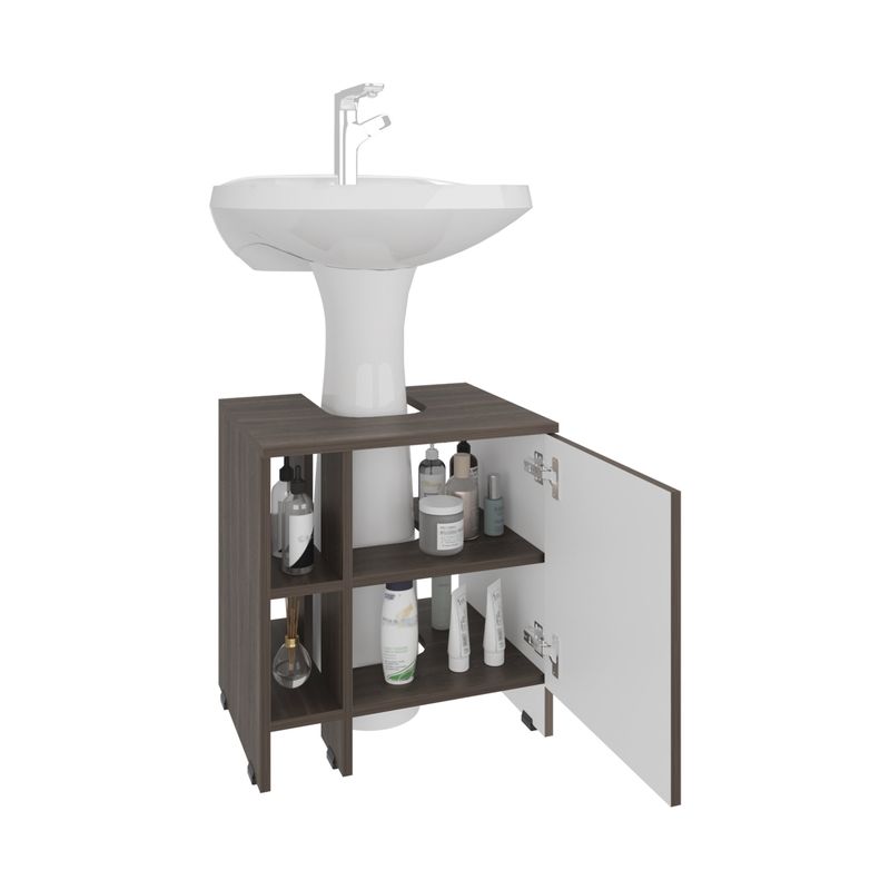 TUHOME - Mueble Para Lavamanos 1 Puerta 509x47x374 Cm Milan Y Blanco